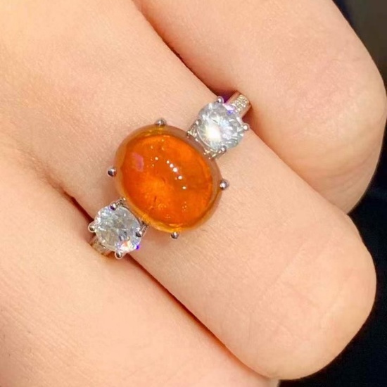 14k Gold 5.25 Ctw Natural Spessartine & Diamond Ring
