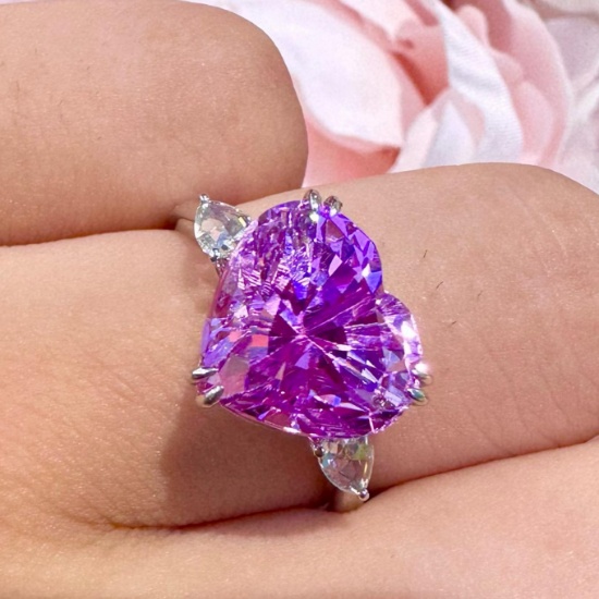 14k Gold 6.08 Ct Natural Kunzite & Diamond Ring