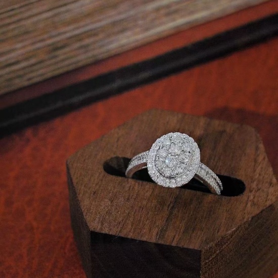14k Gold 0.8 Ct Natural H Diamond Ring