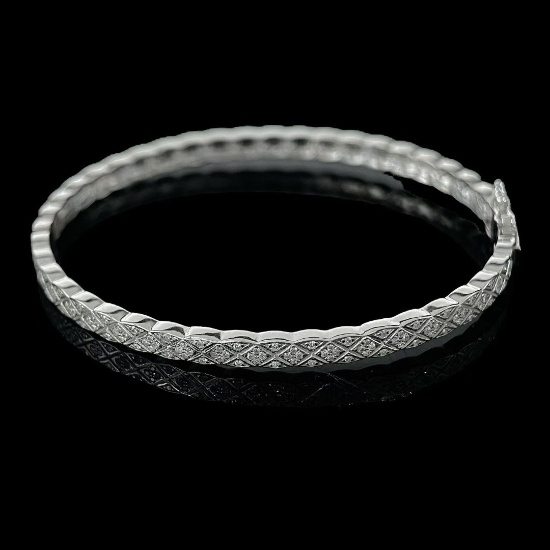 14k Gold 1.18 Ct Natural H Diamond Bangle