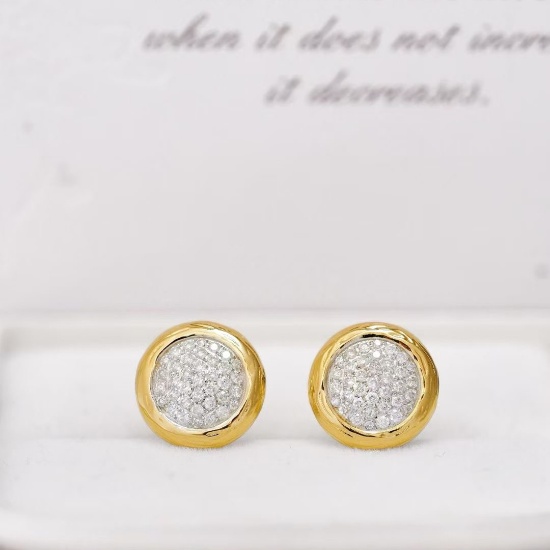 14k Gold 0.76 Ct Natural H Diamond Earrings