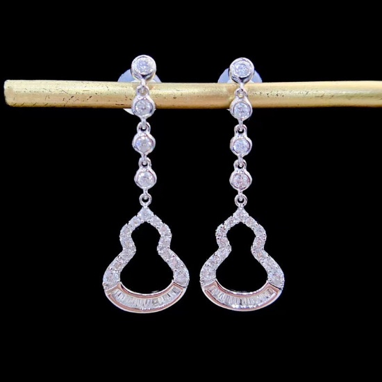 14k Gold 0.5 Ct Natural H Diamond Earrings