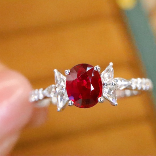 14k Gold 0.75 Ctw Natural Ruby & Diamond Ring