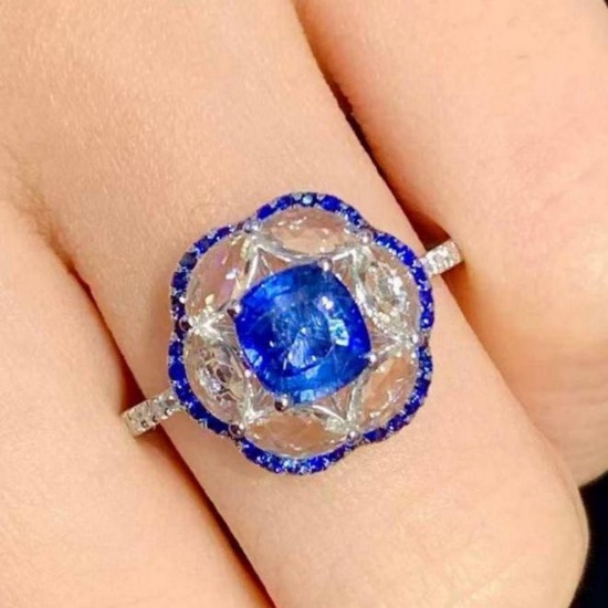 14k Gold 1.01 Ct Natural Sapphire & Diamond Ring