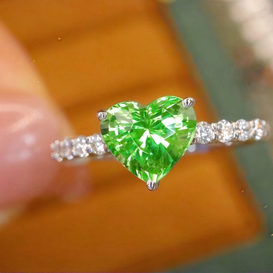 14k Gold 1.24 Ctw Natural Tsavorite & Diamond Ring