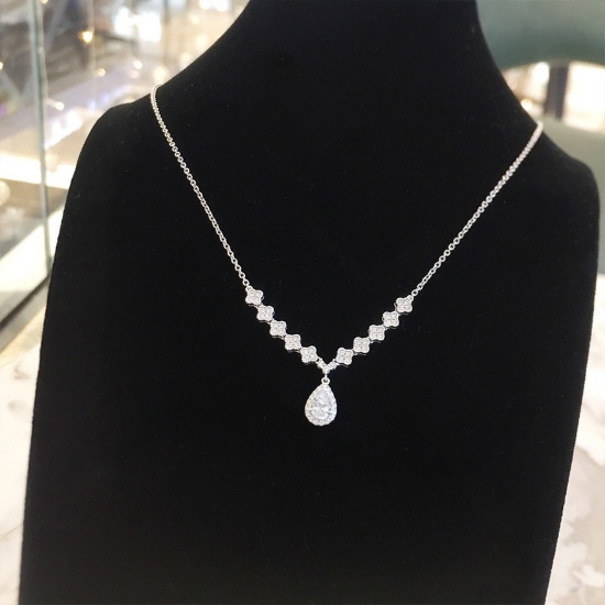 14k Gold 0.74 Ctw Natural H Diamond Necklace