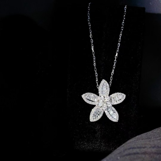 14k Gold 0.55 Ct Natural H Diamond Necklace