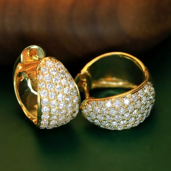14k Gold 1.6 Ct Natural H Diamond Earrings