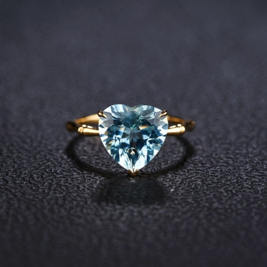 14k Gold 2.96 Ct Natural Aquamarine Ring