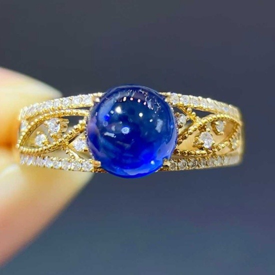14k Gold 2.19 Ctw Natural Sapphire & Diamond Ring