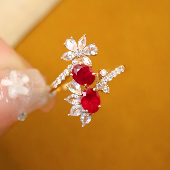 14k Gold 1.07 Ctw Natural Ruby & Diamond Ring