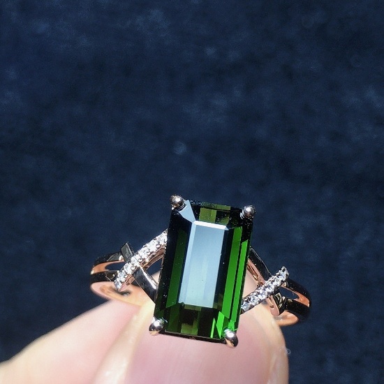 14k Gold 2.24 Ct Natural Tourmaline & Diamond Ring