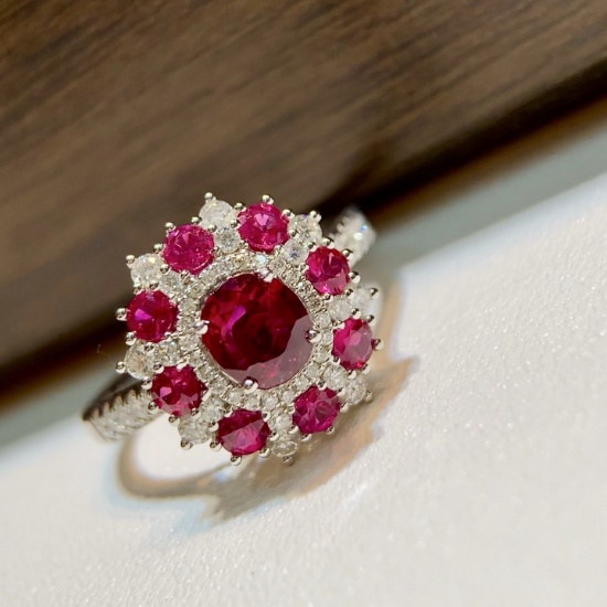 14k Gold 1.55 Ctw Natural Ruby & Ruby Ring