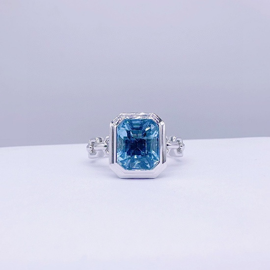 14k Gold 3.0 Ct Natural Aquamarine Ring