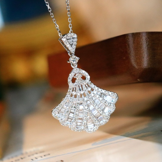 14k Gold 0.98 Ct Natural H Diamond Pendant( Without Chain )