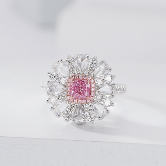Gia Certified 14k Gold 1.97 Ctw Natural Pink Diamond & Diamond Ring/pendant( Without Chain )