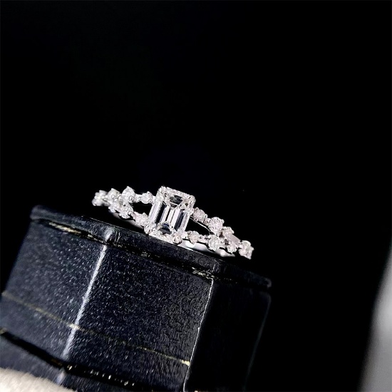 Gia Certified 14k Gold 0.50 Ct Natural E Si1 Emerald Diamond Ring
