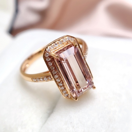 14k Gold 3.80 Ct Natural Tourmaline & Diamond Ring