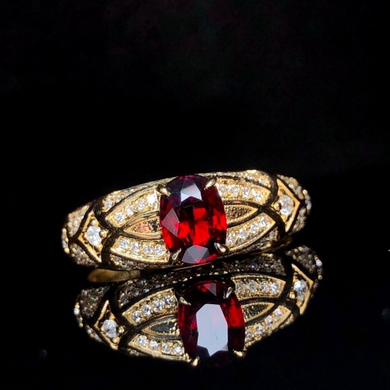 14k Gold 1.41 Ctw Natural Ruby & Diamond Ring