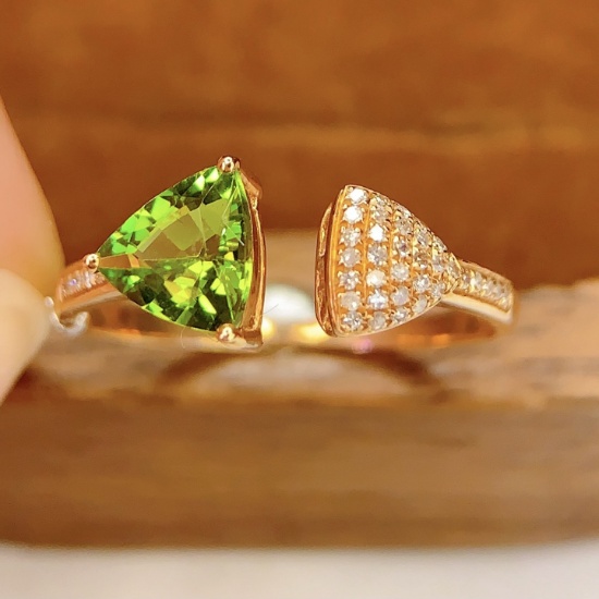 14k Gold 0.62 Ct Natural Tourmaline & Diamond Ring