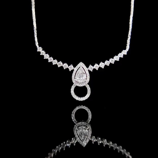 14k Gold 0.5 Ct Natural H Diamond Necklace