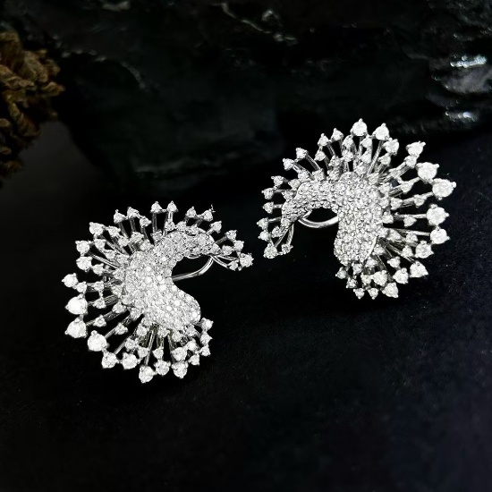 14k Gold 1.44 Ct Natural H Diamond Earrings