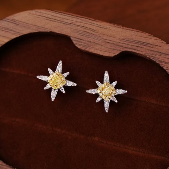 14k Gold 0.48 Ct Natural Color Diamond Earrings