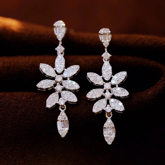 14k Gold 0.8 Ct Natural H Diamond Earrings