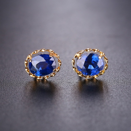 14k Gold 0.8 Ct Natural Sapphire Earrings