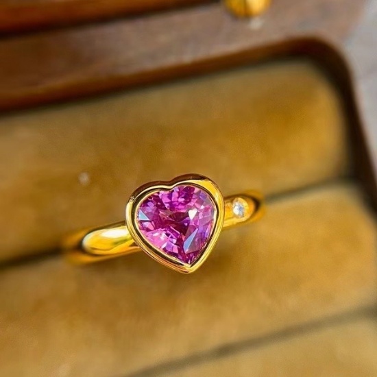 14k Gold 1.12 Ctw Natural Sapphire & Diamond Ring