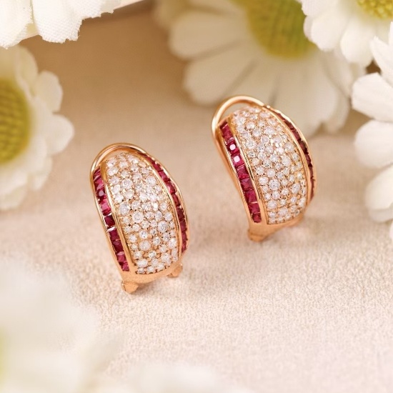 14k Gold 1.26 Ct Natural H Diamond Earrings