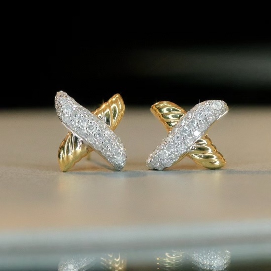 14k Gold 0.4 Ct Natural H Diamond Earrings