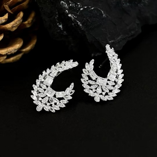 14k Gold 0.9 Ct Natural H Diamond Earrings