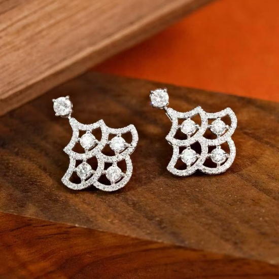 14k Gold 0.96 Ct Natural H Diamond Earrings