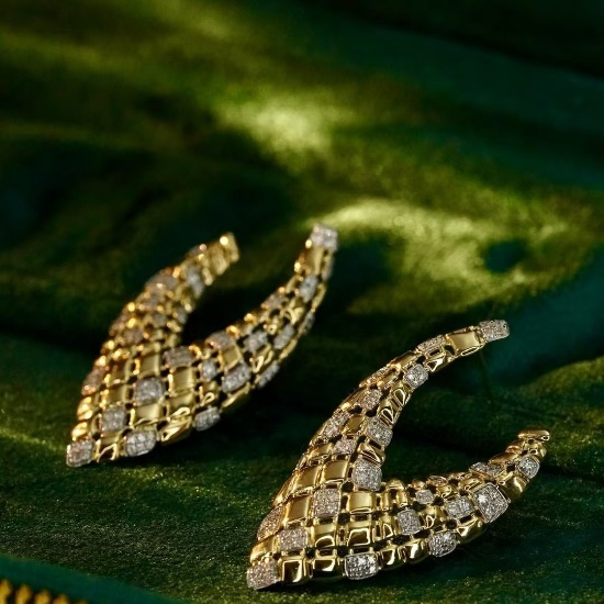 14k Gold 0.8 Ct Natural H Diamond Earrings