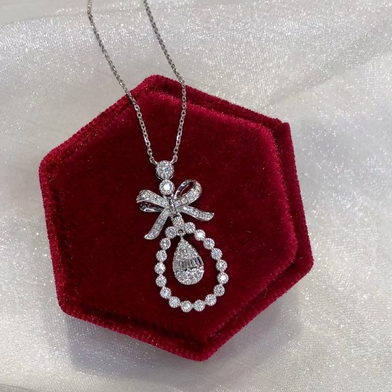 14k Gold 0.45 Ct Natural H Diamond Necklace