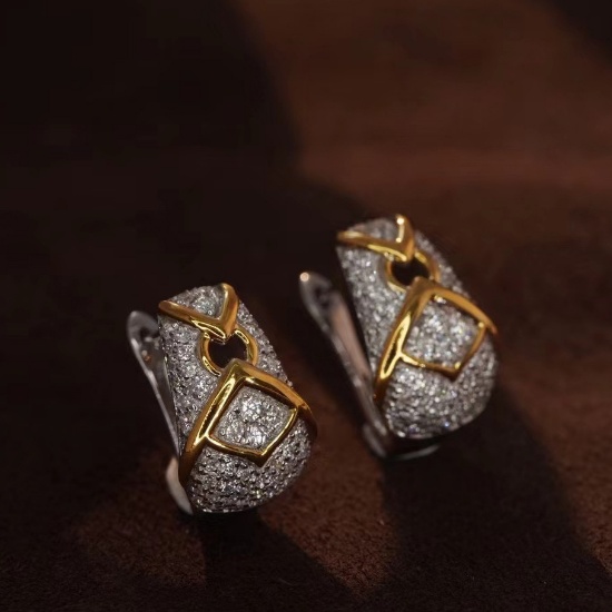 14k Gold 0.56 Ct Natural H Diamond Earrings