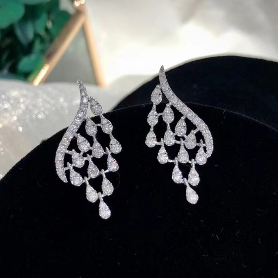14k Gold 0.74 Ct Natural H Diamond Earrings