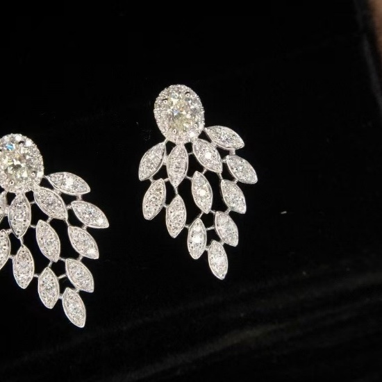 14k Gold 0.72 Ct Natural H Diamond Earrings
