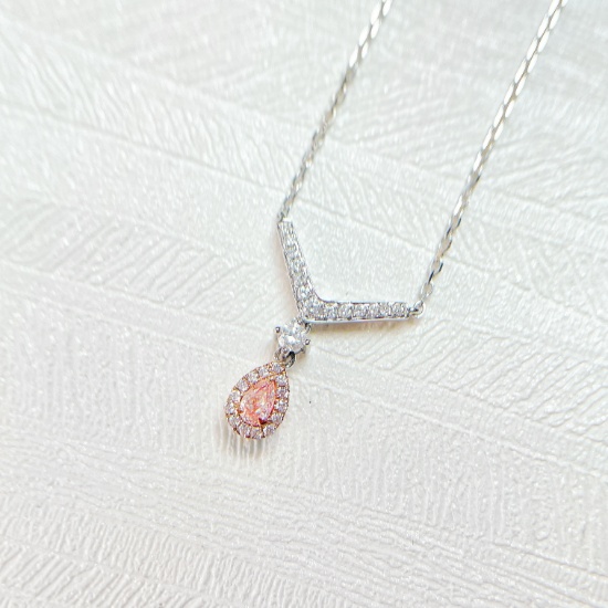 14k Gold 0.26 Ctw Natural Pink Diamond & Diamond Necklace