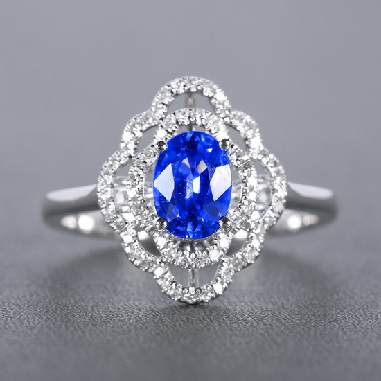 14k Gold 1.35 Ctw Natural Sapphire & Diamond Ring