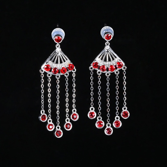 14k Gold 1.82 Ctw Natural Ruby & Diamond Earrings
