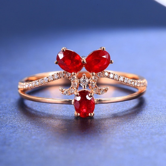 14k Gold 1.07 Ctw Natural Ruby & Diamond Ring