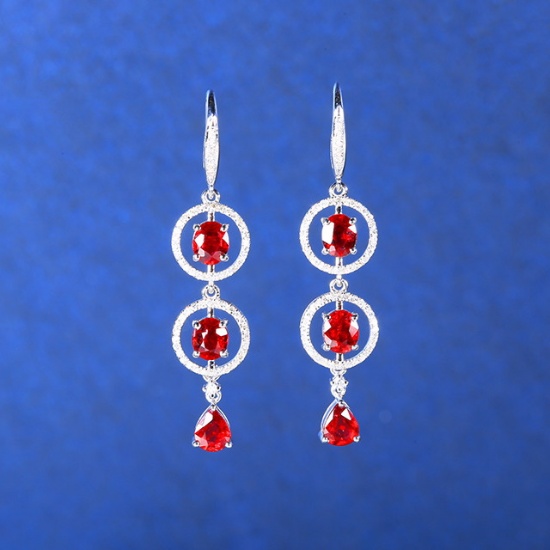 14k Gold 2.73 Ctw Natural Ruby & Diamond Earrings
