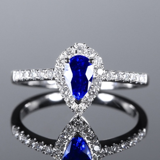 14k Gold 1.01 Ctw Natural Sapphire & Diamond Ring