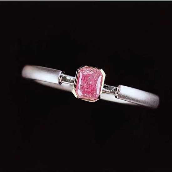 14k Gold 0.23 Ct Natural Pink Diamond Ring