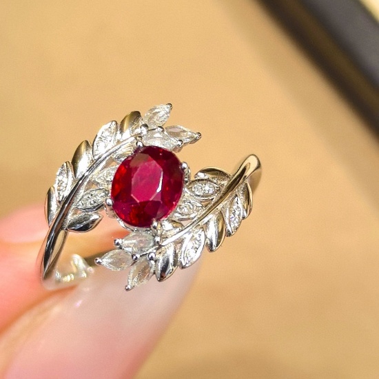 14k Gold 1.19 Ctw Natural Ruby & Diamond Ring