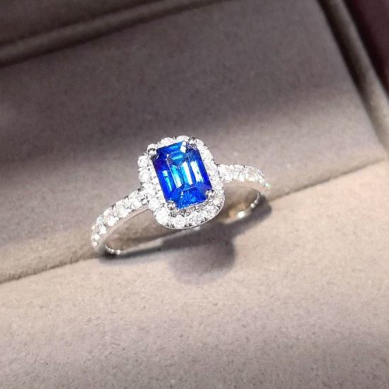 14k Gold 1.39 Ctw Natural Sapphire & Diamond Ring