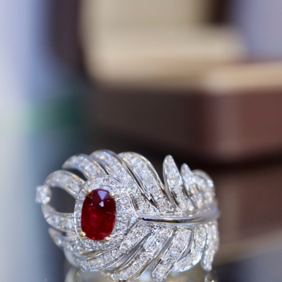 14k Gold 1.21 Ctw Natural Ruby & Diamond Ring
