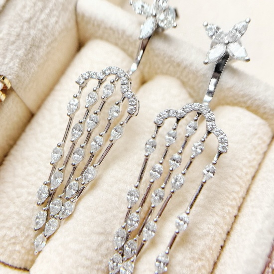 14k Gold 2.06 Ct Natural H Diamond Earrings